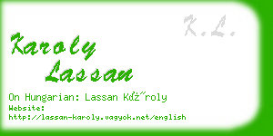 karoly lassan business card